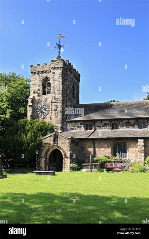 14th century St. Andrew's Church at Kildwick near to Skipton, Yorkshire, England, UK Stock Photo ...