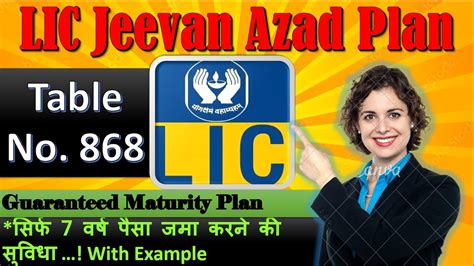 LIC New Jeevan Azad Plan 868 LIC JEEVAN AZAD POLICY YouTube