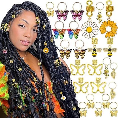 Amazon NAISKA 20Pcs Gold Butterfly Crystal Dreadlock Hair