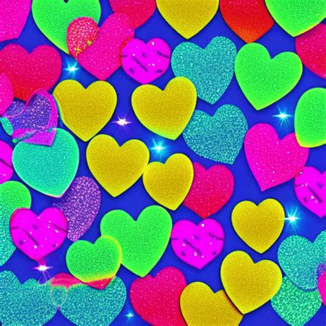 Neon Glitter Bursting Hearts Background · Creative Fabrica