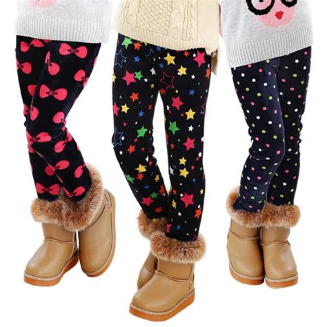 Autumn Winter Girls Pants Velvet Thicken Warm Girls Leggings Kids