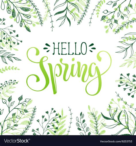 Hello Spring Greeting Card Royalty Free Vector Image