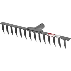 Rastelo Ancinho Metalico Curvo Leve 12 Dentes Cabo Madeira 120 Cm