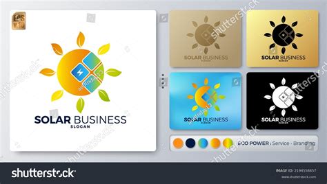 Solar Power Vector Illustration Logo Minimal Stock Vector (Royalty Free ...