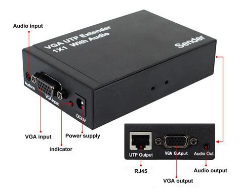 Vga Extender 300m Over Ethernet 300m Rj45 Vga Extender