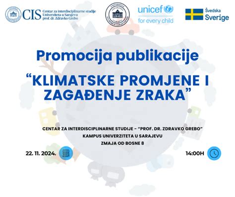 Promocija Publikacije Klimatske Promjene I Zaga Enje Zraka Cis