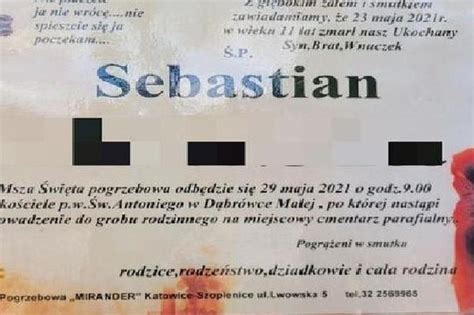 Śląsk Pogrzeb 11 letniego Sebastiana Tłumy pożegnały chłopca