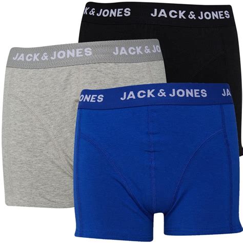 Buy Jack And Jones Boys Three Pack Solid Trunks Light Greymelangesurf