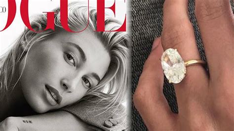 Hailey Baldwin Gives Close Up Of Huge Engagement Ring In Vogue Youtube