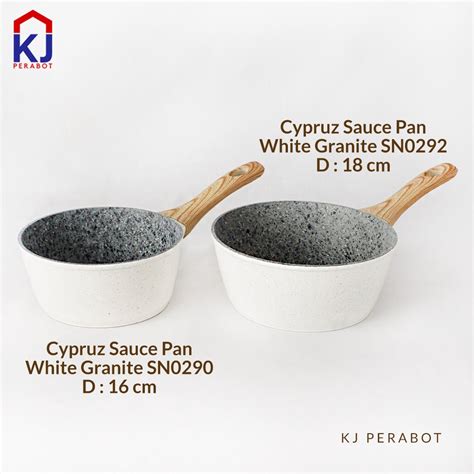 Jual KJ Perabot Cypruz Sauce Pan White Granite 16CM SN 0290 Shopee