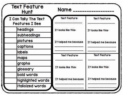 Worksheets For Nonfiction Text Features