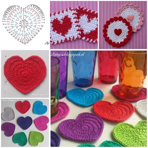 Wonderful Diy Crochet Love Heart Coaster