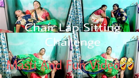 Lap Chair Sitting Challenge💕 Only Fun This Video🤣see Enjoying Video Gyse Comedy Videooh