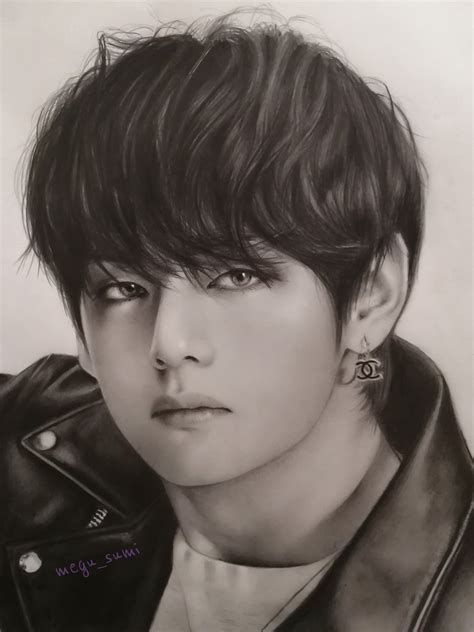 2021 1 24 BTS V Pencildrawing M S Twitter MEG1246 Instagrammegusumi