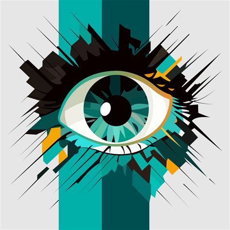 Eye In Abstract Art Style Cube Style For Poster Banner Or Background