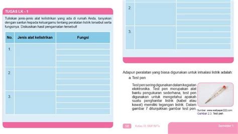 Kunci Jawaban Prakarya Kelas 9 Halaman 58 Tugas Lk 1 Mengenal Alat