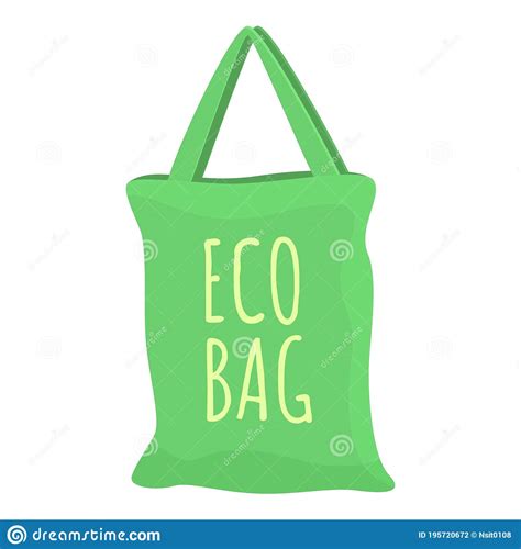 Green Eco Bag Icon Cartoon Style Stock Vector Illustration Of