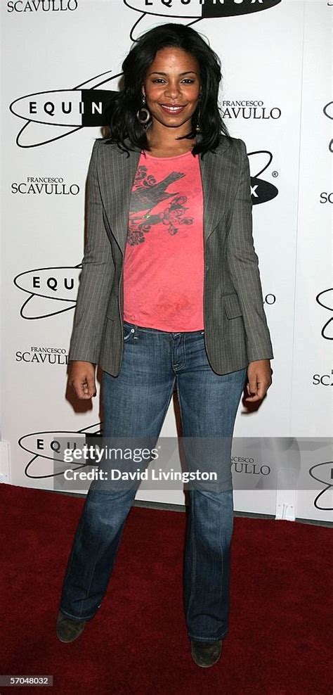 Actress Sanaa Lathan Poses At The Grand Opening Of Equinox Fitness