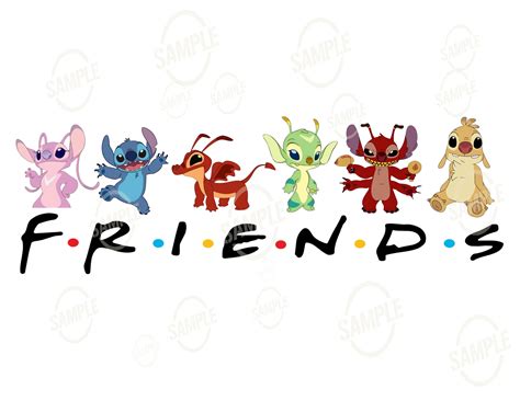 Stitch Character Friends Png Etsy