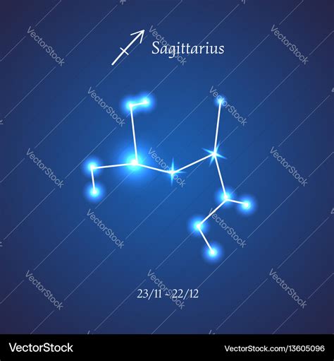 Zodiac Constellation Sagittarius Archer Royalty Free Vector