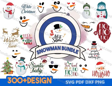 Snowman Bundle Svg Christmas Snowman Svg Snowman Faces Svg Snowman