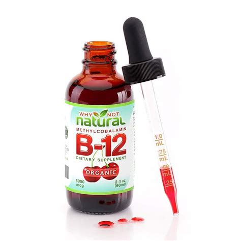 Organic Vitamin B12 Liquid Extra Strength 60 X 5000mcg Drops Methylcobalamin W Natural