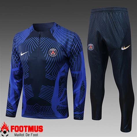 Créer Un Ensemble Survetement de Foot PSG Enfant Pattern Bleu Marin