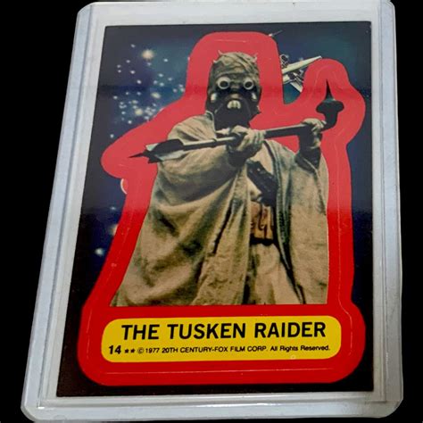 Vintage 1977 Star Wars Trading Card Sticker TOPPS 14 the Tuscan Raider ...