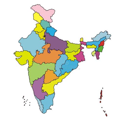 Colorful India Political Map Clearly Labeled Stock Vector 42 OFF