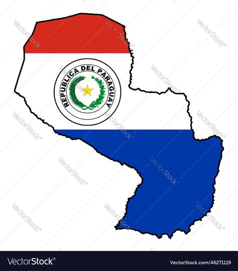 Paraguay silhouette flag map Royalty Free Vector Image