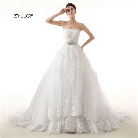 Zyllgf Hippie Mother Gown Dresses Puffy Strapless Lace Appliques