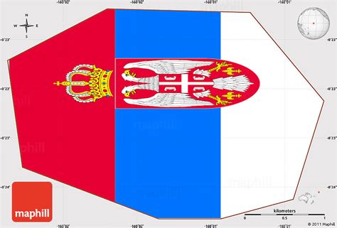 Flag Simple Map of Jarvis Island, flag rotated