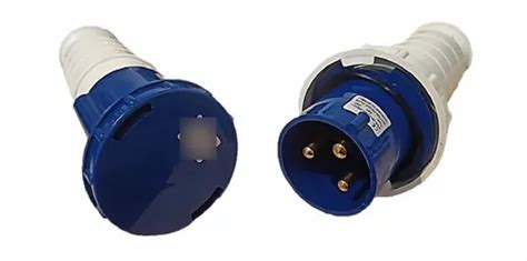 Clavija Ploga Y Enchufe Socket Industrial Azul 2p T 63a 220v Meses