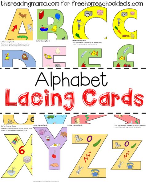 Free Alphabet Lacing Cards Instant Download