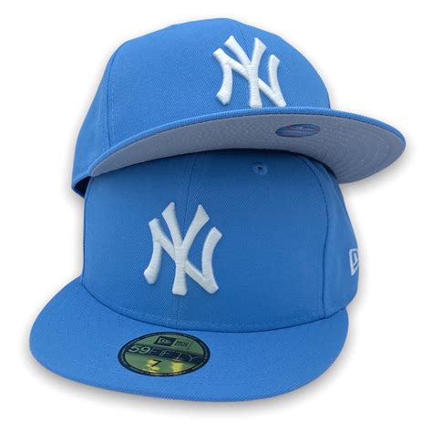 Ny Yankees Basic New Era 59fifty Baby Blue Fitted Hat Usa Cap King