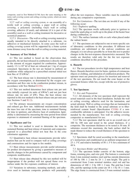 Astm E1740 20a Standard Test Method For Determining The Heat Release