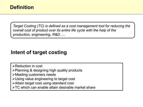 Target Costing Ppt