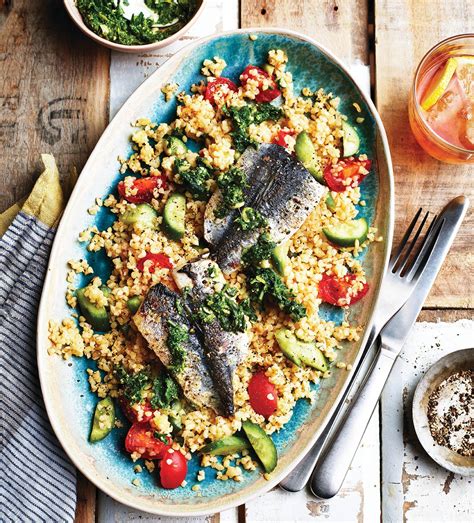 Pan Fried Sardines With Bulgur Wheat Pesto Healthy Recipe Ww Uk