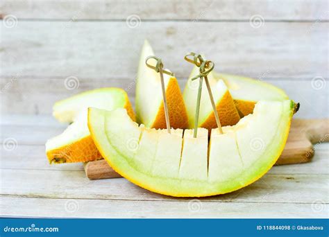 Green Organic Honeydew Galia Melon Stock Photo Image Of Fruits