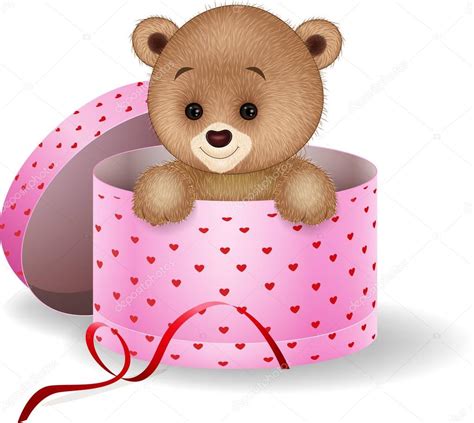 Cartoon Teddy Bear In The Gift Box Stock Vector Tigatelu 135100900