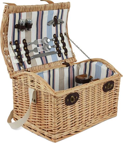 Zormy Willow Picnic Basket For Persons Large Wicker Picnic Hamper