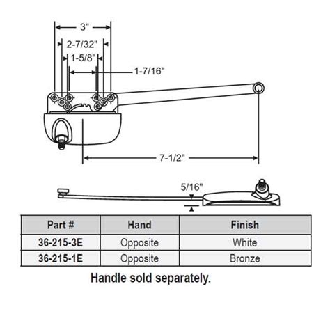 Truth Hardware Sill Mounted Casement Operators 36 215 3e 36 215 3e