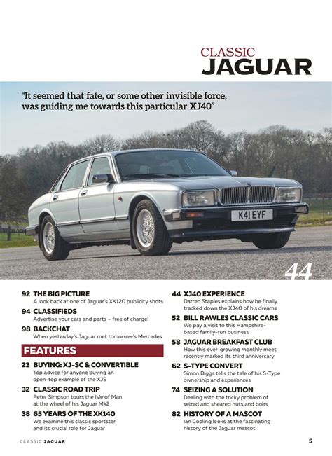 Classic Jaguar Magazine Junjuly 2019 Back Issue