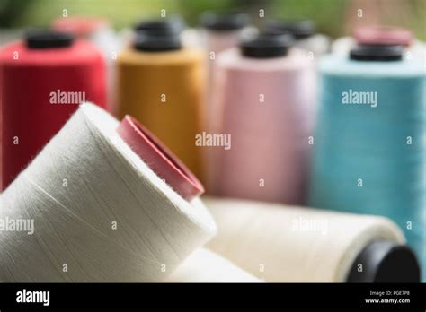 Colorful Sewing Threads Colored Thread Coils Stock Photo Alamy