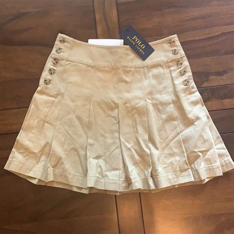 POLO RALPH LAUREN Side Button Pleated Twill Skirt On Carousell