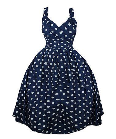 Look At This Zulilyfind Navy Polka Dot Pin Up Jive Dress Women