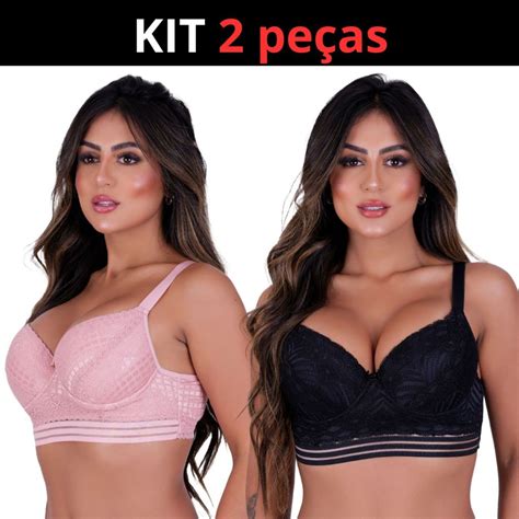 Kit Lingerie Suti S Plus Size Sustenta O Al A Refor Ada Bojo Renda E Microfibra Shopee Brasil