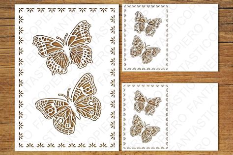 Greeting Card Butterflies SVG files for Silhouette, Cricut.