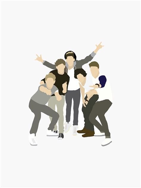 One Direction Group Sticker Sticker For Sale By Marinzarley Redbubble