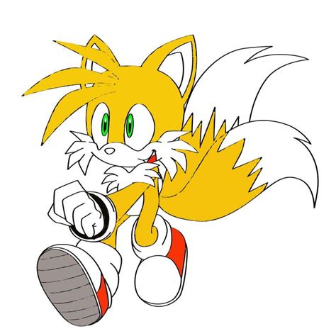 El dibujo de tails pintado de mi manera Sonic the Hedgehog Español Amino